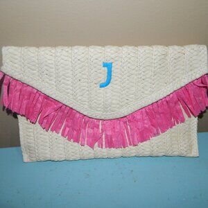 Mark & Graham Pink Fringe Clutch "J"